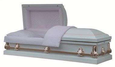 Caixão de canto quadrado rosa branco sombreado